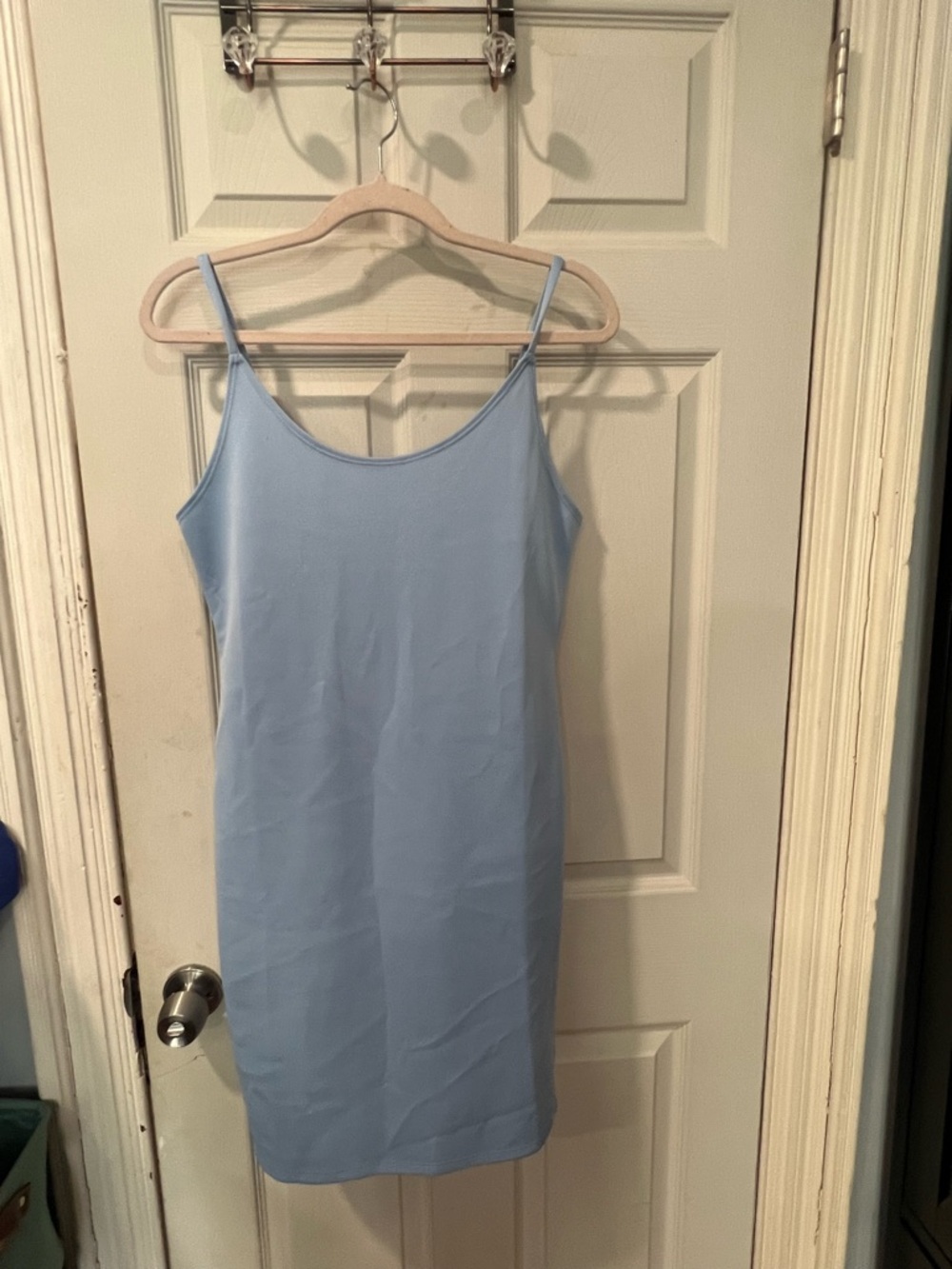 love J Powder Blue Slip Dress with Spaghetti Straps
